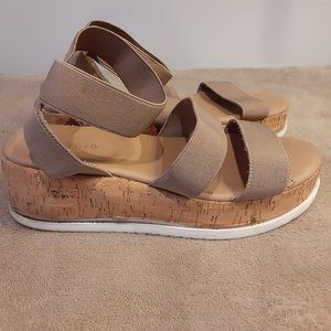 Torrid Tan Platform Wedge Sandals Size 8 W